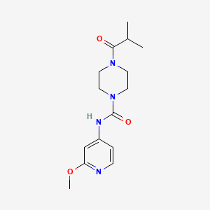 molecular formula C15H22N4O3 B7227660 N-(2-methoxypyridin-4-yl)-4-(2-methylpropanoyl)piperazine-1-carboxamide 