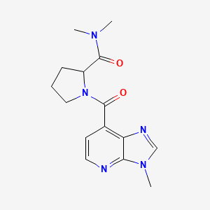 molecular formula C15H19N5O2 B7227683 N,N-dimethyl-1-(3-methylimidazo[4,5-b]pyridine-7-carbonyl)pyrrolidine-2-carboxamide 