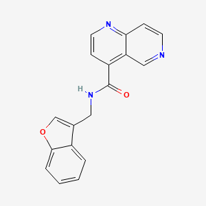 molecular formula C18H13N3O2 B7227699 N-(1-benzofuran-3-ylmethyl)-1,6-naphthyridine-4-carboxamide 