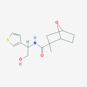 molecular formula C14H19NO3S B7227824 N-(2-hydroxy-1-thiophen-3-ylethyl)-2-methyl-7-oxabicyclo[2.2.1]heptane-2-carboxamide 