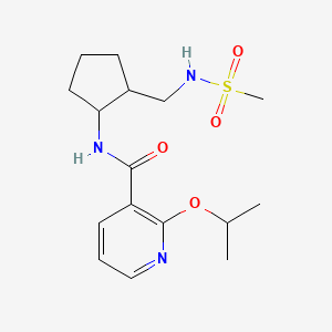 molecular formula C16H25N3O4S B7227910 N-[2-(methanesulfonamidomethyl)cyclopentyl]-2-propan-2-yloxypyridine-3-carboxamide 