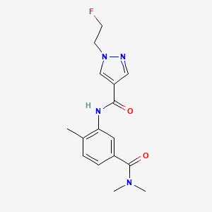 molecular formula C16H19FN4O2 B7227936 N-[5-(dimethylcarbamoyl)-2-methylphenyl]-1-(2-fluoroethyl)pyrazole-4-carboxamide 