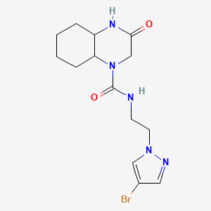 molecular formula C14H20BrN5O2 B7227949 N-[2-(4-bromopyrazol-1-yl)ethyl]-3-oxo-2,4,4a,5,6,7,8,8a-octahydroquinoxaline-1-carboxamide 