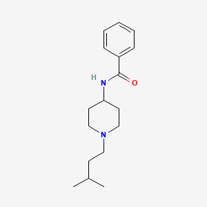 molecular formula C17H26N2O B7227968 N-[1-(3-methylbutyl)piperidin-4-yl]benzamide 