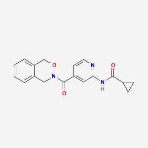 molecular formula C18H17N3O3 B7228032 N-[4-(1,4-dihydro-2,3-benzoxazine-3-carbonyl)pyridin-2-yl]cyclopropanecarboxamide 