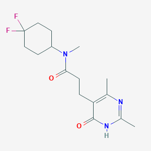 molecular formula C16H23F2N3O2 B7228060 N-(4,4-difluorocyclohexyl)-3-(2,4-dimethyl-6-oxo-1H-pyrimidin-5-yl)-N-methylpropanamide 