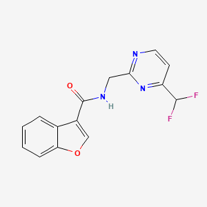 molecular formula C15H11F2N3O2 B7228069 N-[[4-(difluoromethyl)pyrimidin-2-yl]methyl]-1-benzofuran-3-carboxamide 