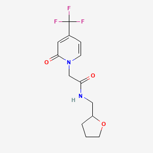 molecular formula C13H15F3N2O3 B7228142 N-(oxolan-2-ylmethyl)-2-[2-oxo-4-(trifluoromethyl)pyridin-1-yl]acetamide 