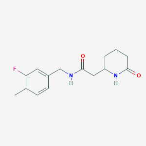 molecular formula C15H19FN2O2 B7228197 N-[(3-fluoro-4-methylphenyl)methyl]-2-(6-oxopiperidin-2-yl)acetamide 
