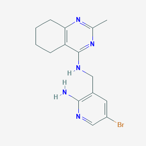 molecular formula C15H18BrN5 B7228199 N-[(2-amino-5-bromopyridin-3-yl)methyl]-2-methyl-5,6,7,8-tetrahydroquinazolin-4-amine 