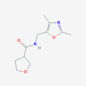 molecular formula C11H16N2O3 B7228335 N-[(2,4-dimethyl-1,3-oxazol-5-yl)methyl]oxolane-3-carboxamide 