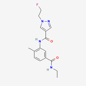 molecular formula C16H19FN4O2 B7228356 N-[5-(ethylcarbamoyl)-2-methylphenyl]-1-(2-fluoroethyl)pyrazole-4-carboxamide 