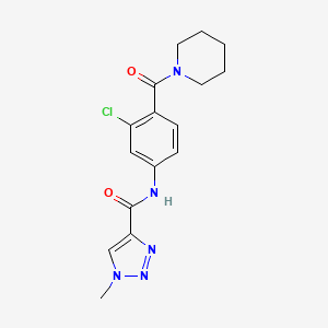 molecular formula C16H18ClN5O2 B7228407 N-[3-chloro-4-(piperidine-1-carbonyl)phenyl]-1-methyltriazole-4-carboxamide 