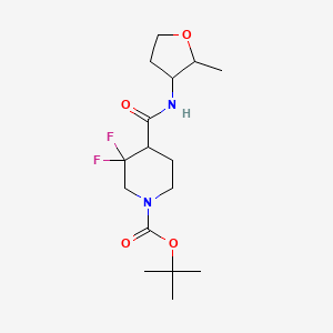 molecular formula C16H26F2N2O4 B7228435 Tert-butyl 3,3-difluoro-4-[(2-methyloxolan-3-yl)carbamoyl]piperidine-1-carboxylate 