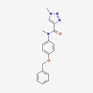 molecular formula C18H18N4O2 B7228503 N,1-dimethyl-N-(4-phenylmethoxyphenyl)triazole-4-carboxamide 