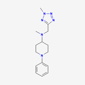 molecular formula C15H22N6 B7228508 N-methyl-N-[(2-methyltetrazol-5-yl)methyl]-1-phenylpiperidin-4-amine 