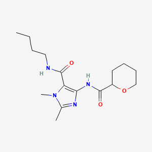 molecular formula C16H26N4O3 B7228531 N-butyl-2,3-dimethyl-5-(oxane-2-carbonylamino)imidazole-4-carboxamide 