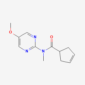molecular formula C12H15N3O2 B7228566 N-(5-methoxypyrimidin-2-yl)-N-methylcyclopent-3-ene-1-carboxamide 