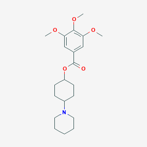 molecular formula C21H31NO5 B072287 Benzoic acid, 3,4,5-trimethoxy-, 4-piperidinocyclohexyl ester CAS No. 1532-12-3