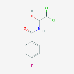 molecular formula C9H8Cl2FNO2 B072288 N-(2,2-dichloro-1-hydroxyethyl)-4-fluorobenzamide CAS No. 1208-18-0