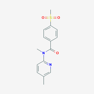 molecular formula C15H16N2O3S B7228836 N-methyl-N-(5-methylpyridin-2-yl)-4-methylsulfonylbenzamide 