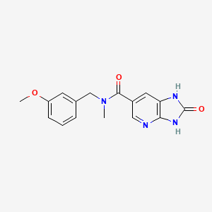 molecular formula C16H16N4O3 B7228951 N-[(3-methoxyphenyl)methyl]-N-methyl-2-oxo-1,3-dihydroimidazo[4,5-b]pyridine-6-carboxamide 