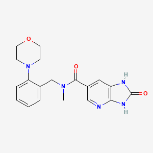 molecular formula C19H21N5O3 B7228952 N-methyl-N-[(2-morpholin-4-ylphenyl)methyl]-2-oxo-1,3-dihydroimidazo[4,5-b]pyridine-6-carboxamide 