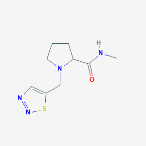 molecular formula C9H14N4OS B7228996 N-methyl-1-(thiadiazol-5-ylmethyl)pyrrolidine-2-carboxamide 