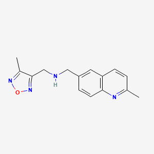 molecular formula C15H16N4O B7229132 N-[(4-methyl-1,2,5-oxadiazol-3-yl)methyl]-1-(2-methylquinolin-6-yl)methanamine 