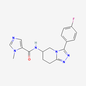molecular formula C17H17FN6O B7229135 N-[3-(4-fluorophenyl)-5,6,7,8-tetrahydro-[1,2,4]triazolo[4,3-a]pyridin-6-yl]-3-methylimidazole-4-carboxamide 