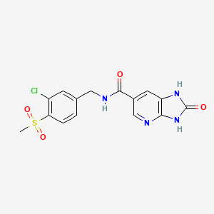 molecular formula C15H13ClN4O4S B7229180 N-[(3-chloro-4-methylsulfonylphenyl)methyl]-2-oxo-1,3-dihydroimidazo[4,5-b]pyridine-6-carboxamide 
