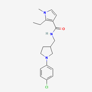 molecular formula C19H24ClN3O B7229565 N-[[1-(4-chlorophenyl)pyrrolidin-3-yl]methyl]-2-ethyl-1-methylpyrrole-3-carboxamide 