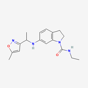 molecular formula C17H22N4O2 B7229588 N-ethyl-6-[1-(5-methyl-1,2-oxazol-3-yl)ethylamino]-2,3-dihydroindole-1-carboxamide 