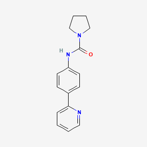 molecular formula C16H17N3O B7229678 N-(4-pyridin-2-ylphenyl)pyrrolidine-1-carboxamide 