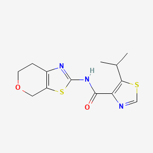 molecular formula C13H15N3O2S2 B7229685 N-(6,7-dihydro-4H-pyrano[4,3-d][1,3]thiazol-2-yl)-5-propan-2-yl-1,3-thiazole-4-carboxamide 
