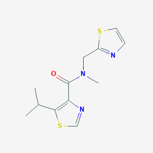 molecular formula C12H15N3OS2 B7229713 N-methyl-5-propan-2-yl-N-(1,3-thiazol-2-ylmethyl)-1,3-thiazole-4-carboxamide 