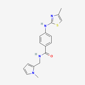 molecular formula C17H18N4OS B7229723 N-[(1-methylpyrrol-2-yl)methyl]-4-[(4-methyl-1,3-thiazol-2-yl)amino]benzamide 