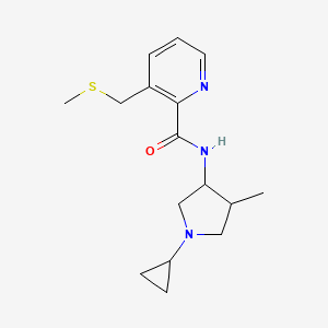 molecular formula C16H23N3OS B7229767 N-(1-cyclopropyl-4-methylpyrrolidin-3-yl)-3-(methylsulfanylmethyl)pyridine-2-carboxamide 