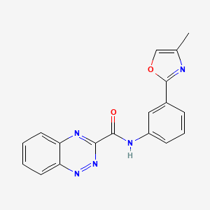 molecular formula C18H13N5O2 B7229775 N-[3-(4-methyl-1,3-oxazol-2-yl)phenyl]-1,2,4-benzotriazine-3-carboxamide 