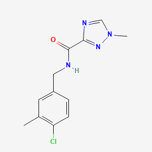 molecular formula C12H13ClN4O B7229796 N-[(4-chloro-3-methylphenyl)methyl]-1-methyl-1,2,4-triazole-3-carboxamide 