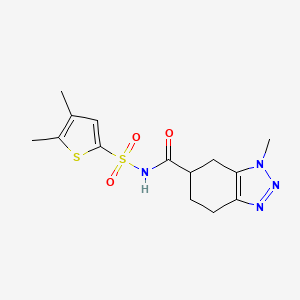 molecular formula C14H18N4O3S2 B7229804 N-(4,5-dimethylthiophen-2-yl)sulfonyl-3-methyl-4,5,6,7-tetrahydrobenzotriazole-5-carboxamide 