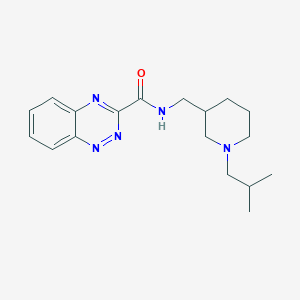 molecular formula C18H25N5O B7229805 N-[[1-(2-methylpropyl)piperidin-3-yl]methyl]-1,2,4-benzotriazine-3-carboxamide 