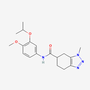 molecular formula C18H24N4O3 B7229823 N-(4-methoxy-3-propan-2-yloxyphenyl)-3-methyl-4,5,6,7-tetrahydrobenzotriazole-5-carboxamide 