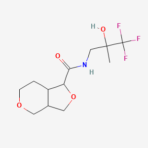 molecular formula C12H18F3NO4 B7229869 N-(3,3,3-trifluoro-2-hydroxy-2-methylpropyl)-3,3a,4,6,7,7a-hexahydro-1H-furo[3,4-c]pyran-1-carboxamide 
