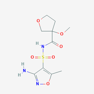 molecular formula C10H15N3O6S B7229887 N-[(3-amino-5-methyl-1,2-oxazol-4-yl)sulfonyl]-3-methoxyoxolane-3-carboxamide 