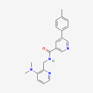 molecular formula C21H22N4O B7229893 N-[[3-(dimethylamino)pyridin-2-yl]methyl]-5-(4-methylphenyl)pyridine-3-carboxamide 