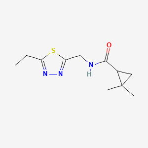 molecular formula C11H17N3OS B7229941 N-[(5-ethyl-1,3,4-thiadiazol-2-yl)methyl]-2,2-dimethylcyclopropane-1-carboxamide 