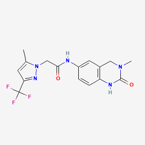 molecular formula C16H16F3N5O2 B7230008 N-(3-methyl-2-oxo-1,4-dihydroquinazolin-6-yl)-2-[5-methyl-3-(trifluoromethyl)pyrazol-1-yl]acetamide 