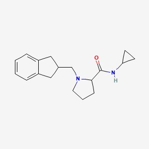 molecular formula C18H24N2O B7230060 N-cyclopropyl-1-(2,3-dihydro-1H-inden-2-ylmethyl)pyrrolidine-2-carboxamide 