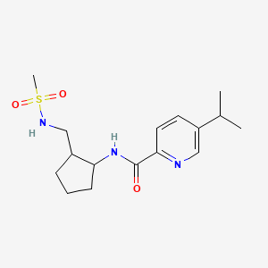 molecular formula C16H25N3O3S B7230076 N-[2-(methanesulfonamidomethyl)cyclopentyl]-5-propan-2-ylpyridine-2-carboxamide 